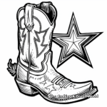 Star Struck Cowboy Boot Coloring Pages 1