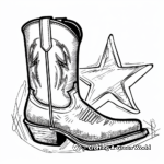 Star Struck Cowboy Boot Coloring Pages 2