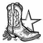 Star Struck Cowboy Boot Coloring Pages 3
