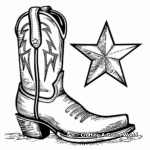 Star Struck Cowboy Boot Coloring Pages 4