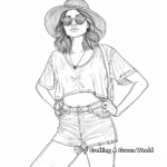 Stylish Casual Outfit Coloring Pages 2