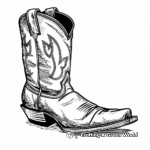 Stylish Cowboy Boot Coloring Pages for Adults 1