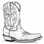 Stylish Cowboy Boot Coloring Pages for Adults 2