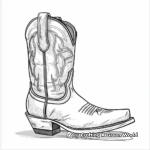 Stylish Cowboy Boot Coloring Pages for Adults 4