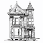 Stylish Victorian Houses Detailed Coloring Pages 3