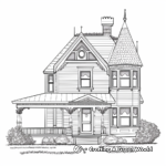 Stylish Victorian Houses Detailed Coloring Pages 4