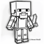 Stylized Minecraft Character Logo Coloring Pages 1
