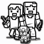 Logotipo estilizado del personaje de Minecraft Páginas para colorear 3