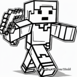 Stylized Minecraft Character Logo Coloring Pages 4