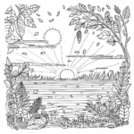 Sunset at Fall: Coloring Pages for Adults 2