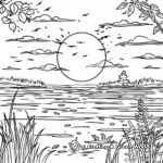 Sunset at Fall: Coloring Pages for Adults 4