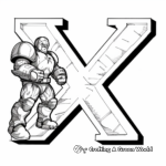 Superhero Alphabet – Letter X Coloring Pages 4
