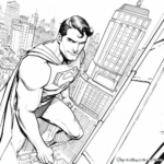 Superman in Metropolis: City-Scene Coloring Pages 2