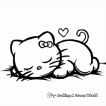 Sweet Baby Hello Kitty Sleeping Coloring Pages 1