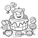 Sweet Valentine's Day Candy Coloring Pages for Kids 2