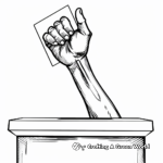 Symbolic Voting Hand Raising Coloring Pages 2