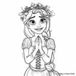 Tangled: Rapunzel and Flynn Christmas Coloring Pages 2