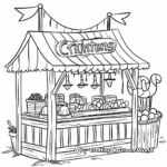 Tempting Candy Stand Carnival Coloring Pages 1