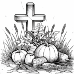 Thanksgiving Christian Cross Coloring Pages 1