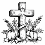 Thanksgiving Christian Cross Coloring Pages 2