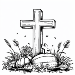 Thanksgiving Christian Cross Coloring Pages 3