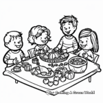 Thanksgiving Feast-Themed Coloring Pages 1