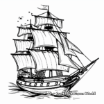 Thanksgiving Mayflower Ship Coloring Pages 2