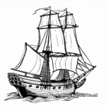 Thanksgiving Mayflower Ship Coloring Pages 4
