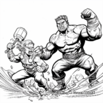 Thor Versus The Hulk Coloring Pages 4