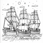 Three Ships of Columbus Day Coloring Pages 2