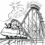 Thrilling Carnival Roller Coaster Coloring Pages 3