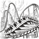 Thrilling Carnival Roller Coaster Coloring Pages 4