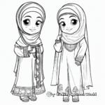 Traditional Eid Outfits Coloring Pages 2