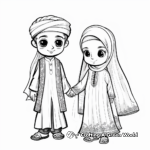 Traditional Eid Outfits Coloring Pages 3