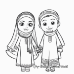 Traditional Eid Outfits Coloring Pages 4