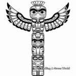 Traditional Native American Totem Pole Coloring Pages 1