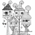 Trees with Multiple Houses Coloring Pages 2