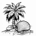 Tropical Vacation: Palm Tree and Seashell Coloring Pages 1