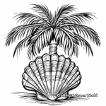 Tropical Vacation: Palm Tree and Seashell Coloring Pages 2