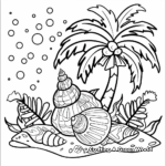 Tropical Vacation: Palm Tree and Seashell Coloring Pages 3