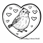 Valentine's Day Bird in Heart Coloring Pages 3