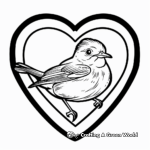 Valentine's Day Bird in Heart Coloring Pages 4