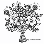 Valentine's Day Flower Bouquet Coloring Pages 1