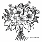 Valentine's Day Flower Bouquet Coloring Pages 4