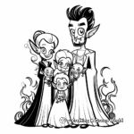 Vampire Family Coloring Pages: Male, Female, and Little Vampires 1