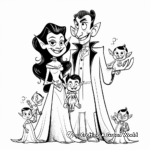Vampire Family Coloring Pages: Male, Female, and Little Vampires 4