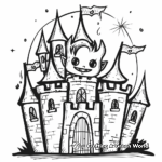 Vampire in a Castle: Night-Scene Coloring Pages 4