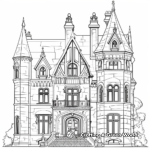 Victorian Architecture Coloring Pages: Castles and Manors 2