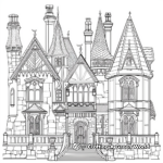 Victorian Architecture Coloring Pages: Castles and Manors 4