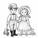 Victorian Children and Toys Coloring Pages 1